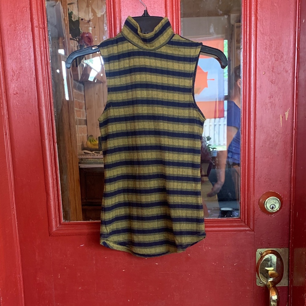 RW&CO. Black and Yellow Striped Turtleneck
